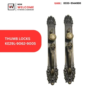 Thumb Locks KE29L-9062-9005 | Premium Antique Door Handle Lock