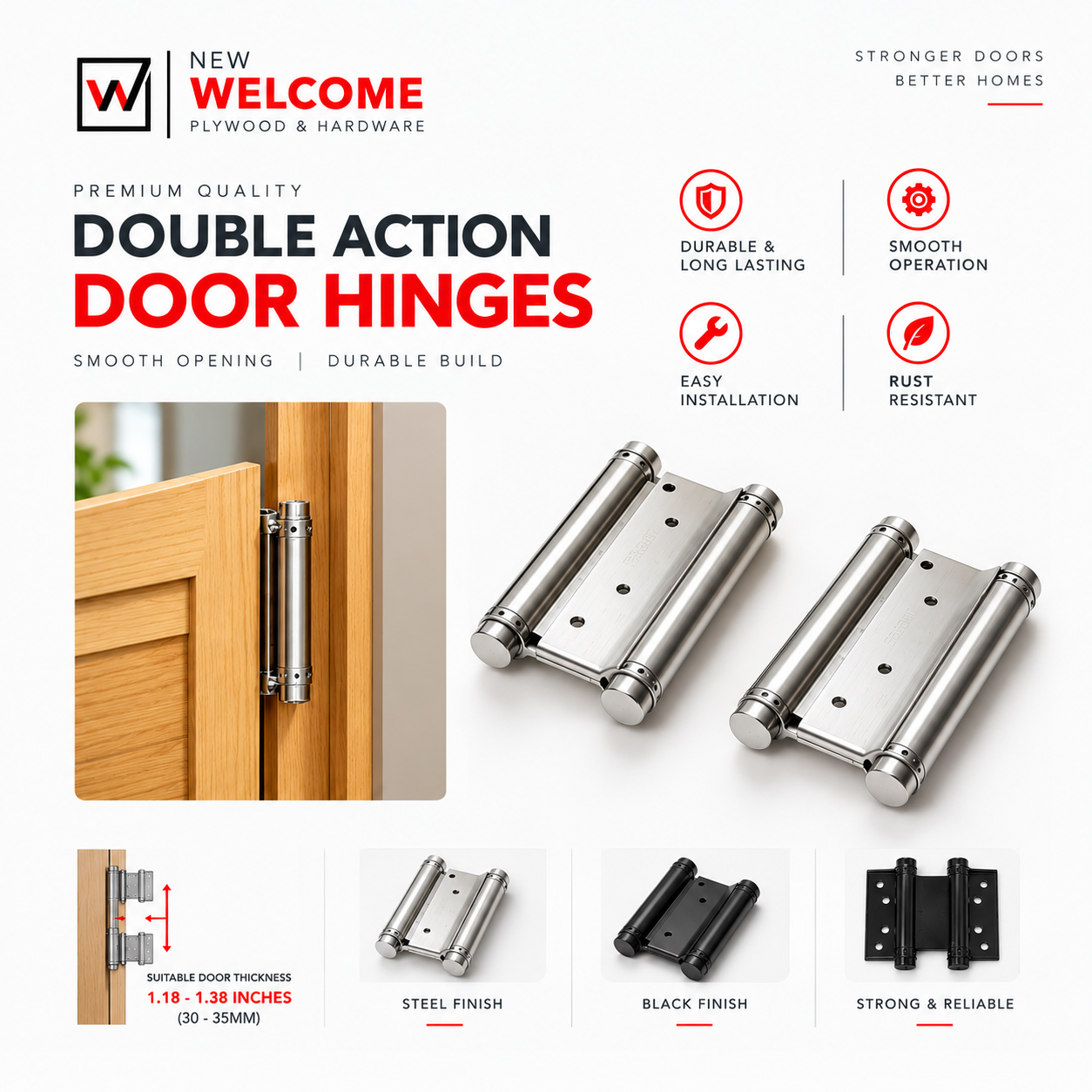 Double Action Door Hinges